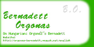 bernadett orgonas business card